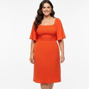 Elegant Orange Midi Dress